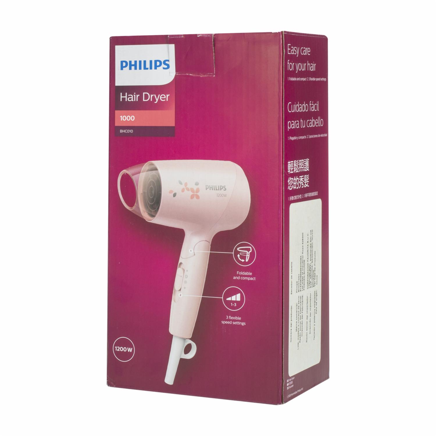 Secador De Cabello Plegable 1200 Watts PHILIPS BHC010/01
