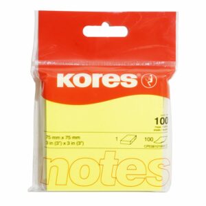 Notitas Neón Amarillo Fosforescente KORES 75X75