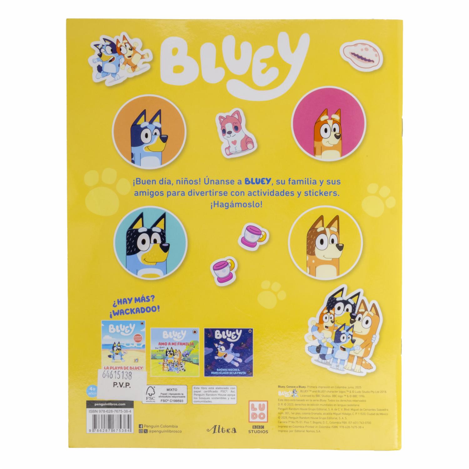 Libro Conoce A Bluey Libro De Actividades y Stickers ALTEA 25 Páginas - Imagen 3
