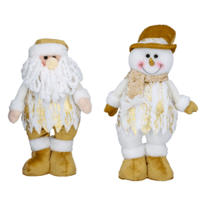Set Muñecos Navideños Dorados JOY 2 Piezas
