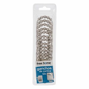 Ganchos De Cortina Plateados FREE HOME 12 Piezas