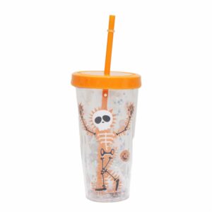 Vaso Doble Pared Con Sorbete Y Tapa Diseño Halloween FREE HOME 470 Ml