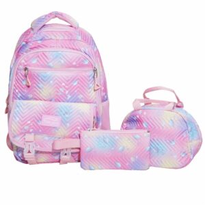 Set Mochila Lonchera Y Cartuchera Pink MY WAY Set X3