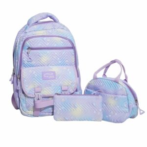 Set Mochila Lonchera Y Cartuchera Morado MY WAY Set X3