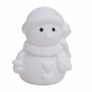 Adorno Navideño Muñeco De Nieve Blanco Con Luz Led HE WEI 1 Pieza