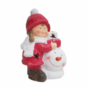 Figura Decorativa Navideña Muñeco Con Traje Rojo Árbol Y Regalo KOOME Batería