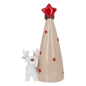 Adorno Navideño Cerámica Árbol Reno JOY 1 Pieza
