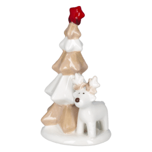 Adorno Navideño Cerámica Árbol Reno JOY 1 Pieza
