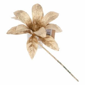 Pick Flor Navideña JOY Dorado