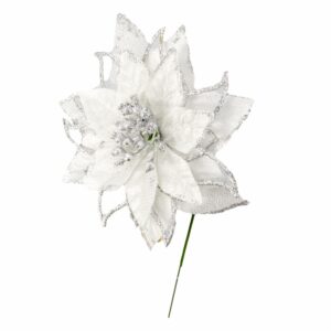 Flor Navideña Plata JOY 18 Cm