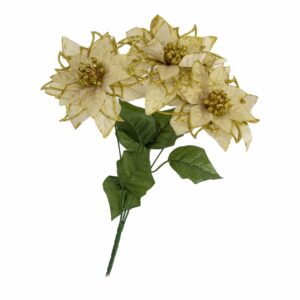 Ramo Navideño De Flores Dorado JOY 13 Cm