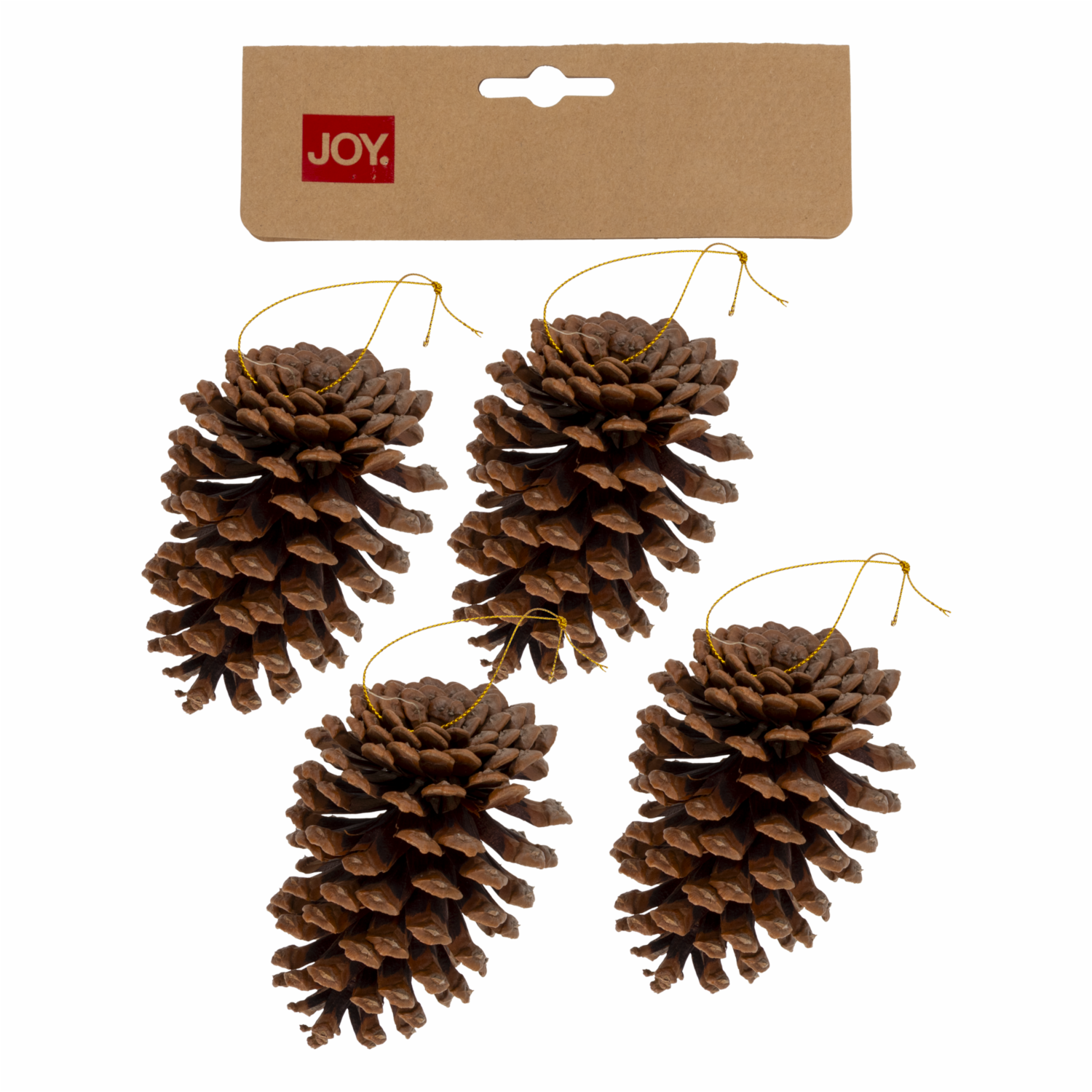 Set Piñas Decorativas De Pino Navideñas JOY 4 PZ - Imagen 2