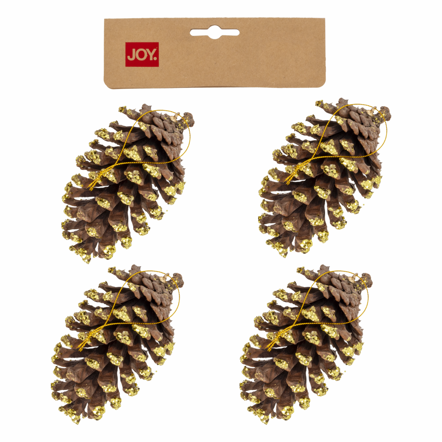 Set Piñas Decorativas De Pino Navideñas JOY 4 PZ - Imagen 2
