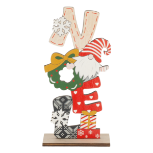 Decoración Para Mesa Navideño Papa Noel De Madera JOY 20X8.8X4 CM