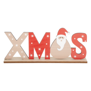 Decoración Para Mesa Navideño Papa Noel De Madera JOY 22X9X4 CM