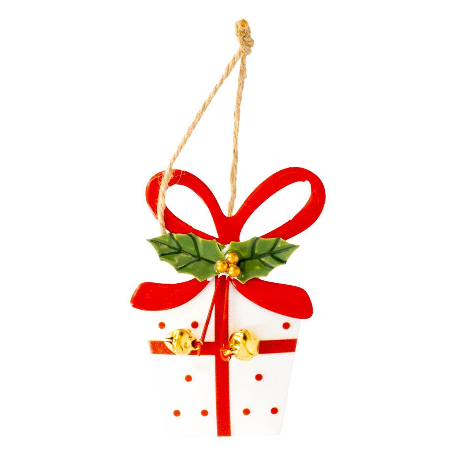 Colgante Navideño Para Árbol Regalo Metálico JOY 9.5X6 Cm - Imagen 2