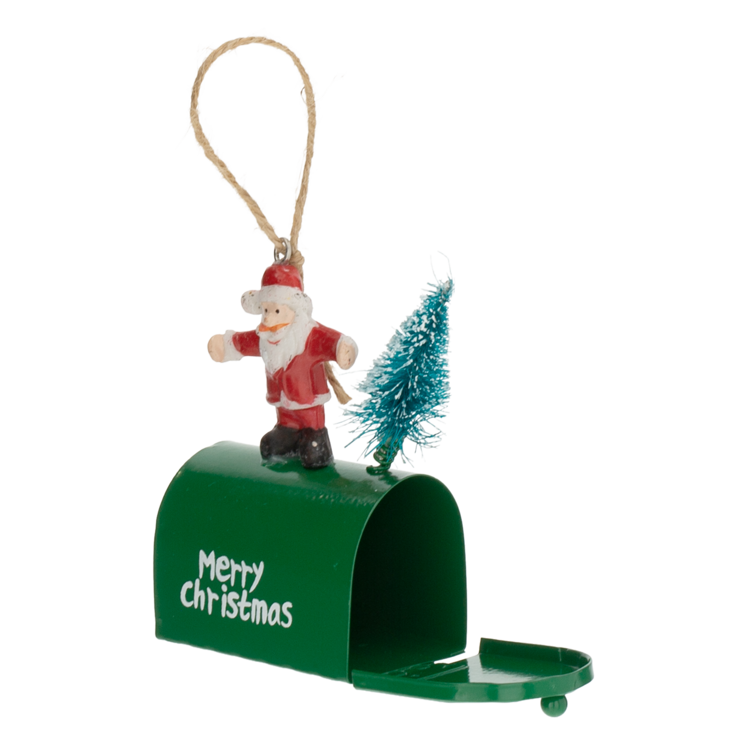 Adorno Navideño Buzón De Metal Con Papa Noel JOY 11X6.5X4 CM - Imagen 2