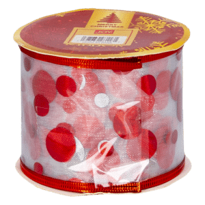 Cinta Navideña Roja Lentejuela Estrella JOY 6X270 Cm