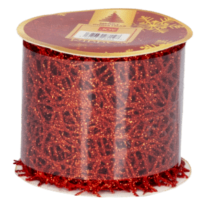 Cinta Navideña Dorado/Rojo/Plata Lentejuela Estrella JOY 6X270 Cm