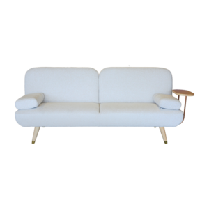 Sofá Cama Moderno Con Cargador Usb Y C Beige FREE HOME Madera Y Textil