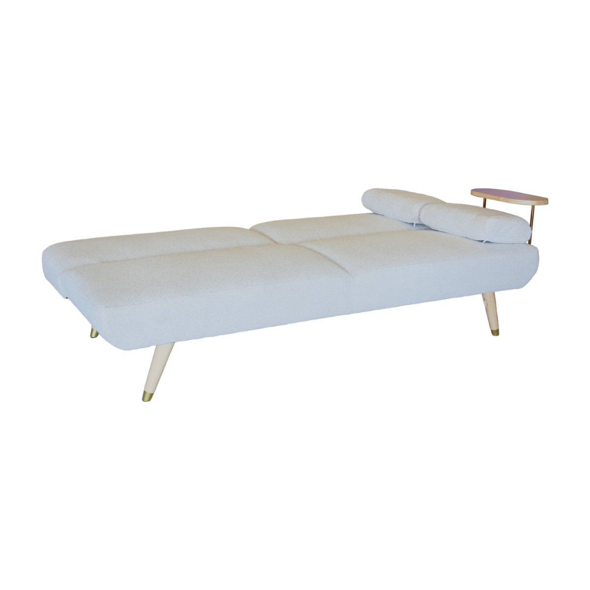Sofá Cama Moderno Con Cargador Usb Y C Beige FREE HOME Madera Y Textil - Imagen 3