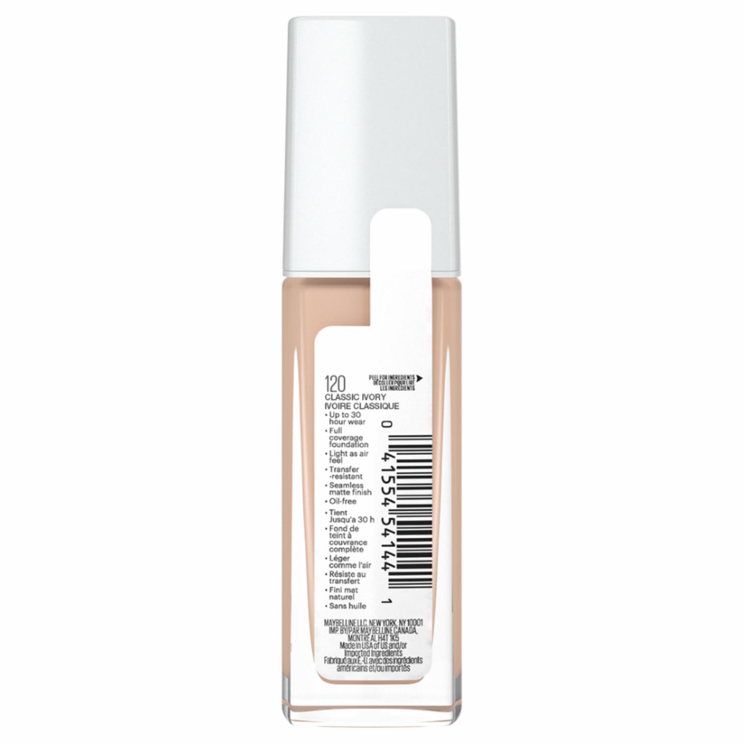 Base De Maquillaje Líquida Super Stay Active Wear Tono 120 Classic Ivory MAYBELLINE NEW YORK 30 Ml - Imagen 4
