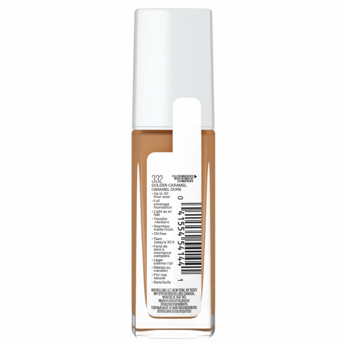 Base De Maquillaje Líquida Super Stay Active Wear Tono 332 Golden Caramel MAYBELLINE NEW YORK 30 Ml - Imagen 4