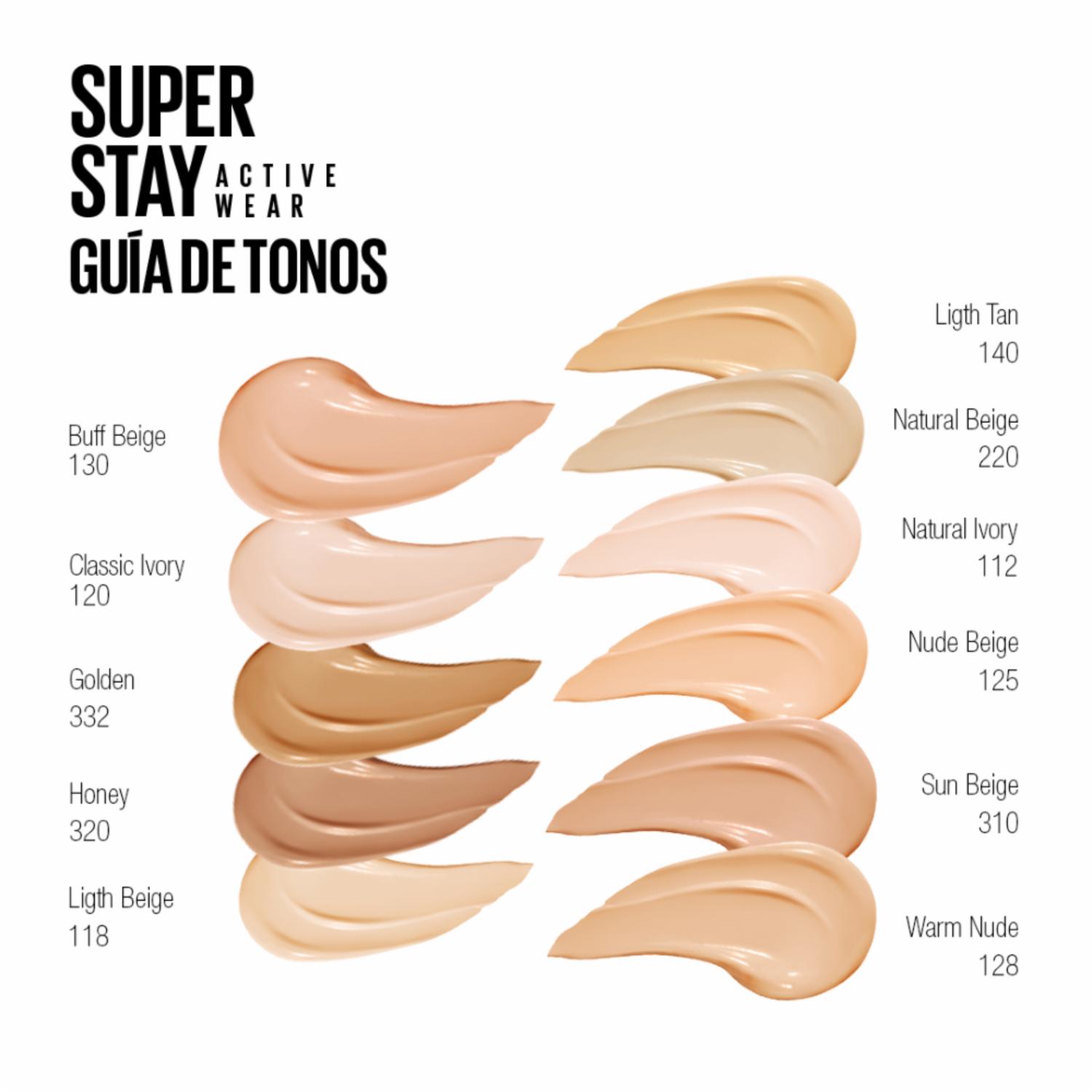 Base De Maquillaje Líquida Super Stay Active Wear Tono 320 Honey MAYBELLINE NEW YORK 30 Ml - Imagen 7