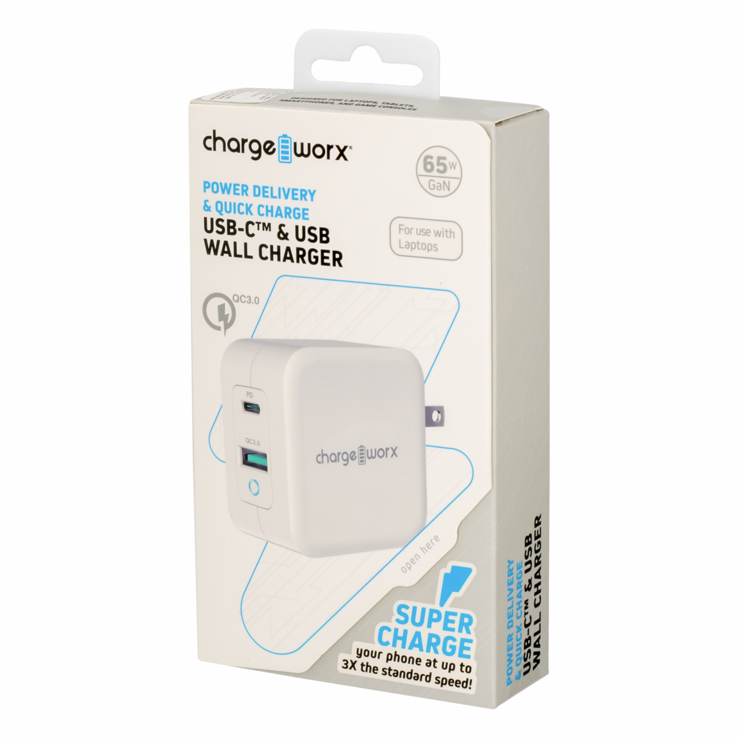 Adaptador De Pared Usb-C Para Carga Rápida CHARGE WORX 65 W - Imagen 2