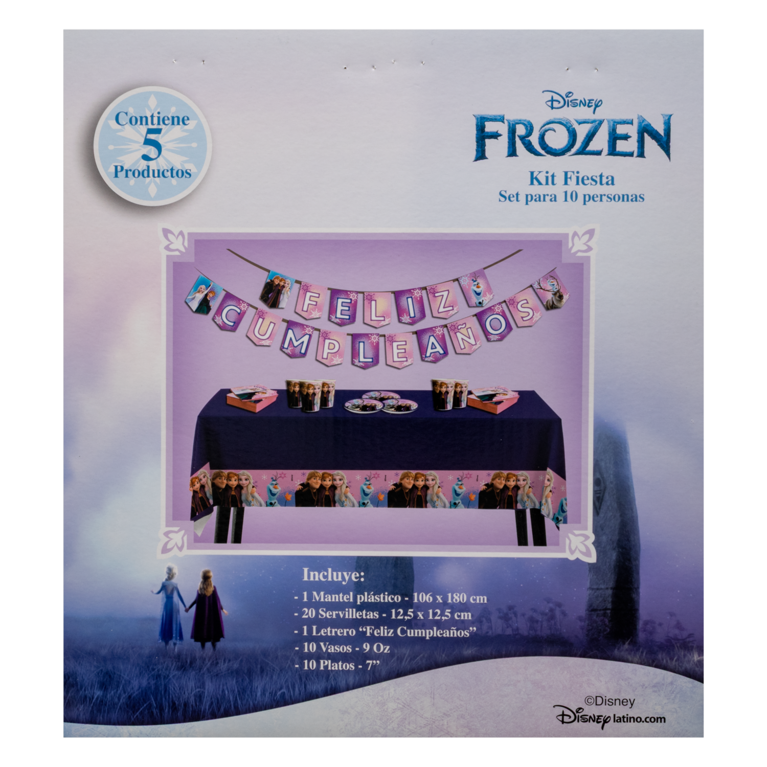 Set De Mesa Para Cumpleaños Diseño Frozen DISNEY 10 Personas