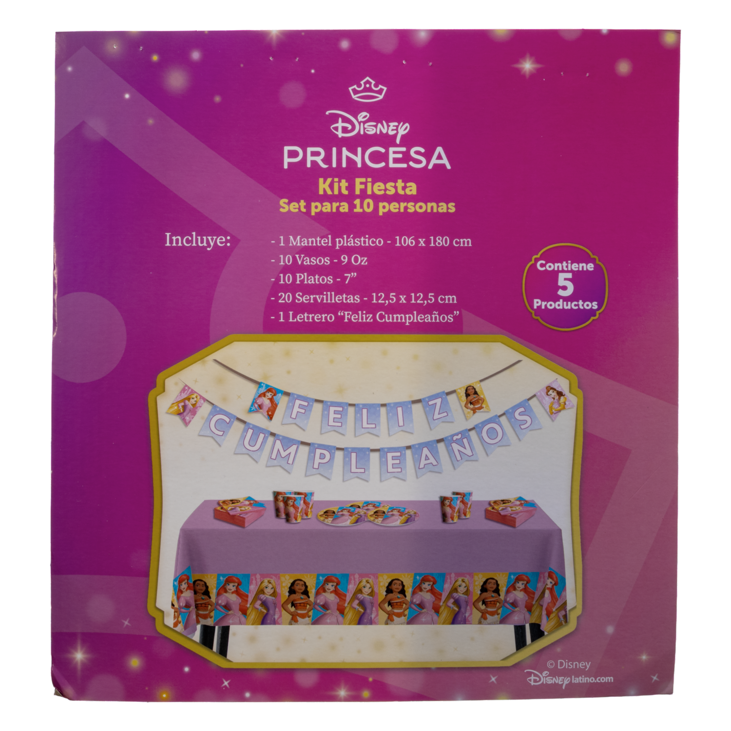 Set De Mesa Para Cumpleaños Diseño Princesas DISNEY 10 Personas