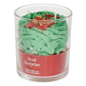 Vela Decorativa Navideña En Vaso Noël Surprise MONICANDLES 200 G