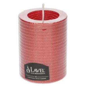 Vela Decorativa Texturizada Redonda Roja LAVEL 10 X 7 Cm