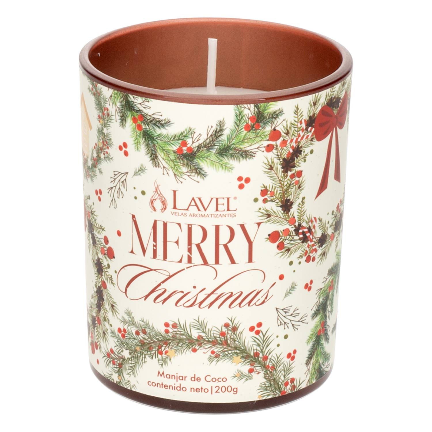 Vela Decorativa Merry Christmas Manjar De Coco LAVEL 200 G - Imagen 2