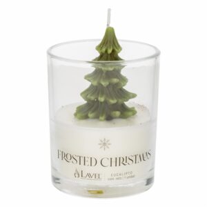 Vela Navideña En Vaso Árbol De Navidad LAVEL 9.5X7.5 Cm