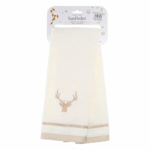 Toalla De Tocador Navideña Blanco Brillante Reno RENATTA 70X40 Cm