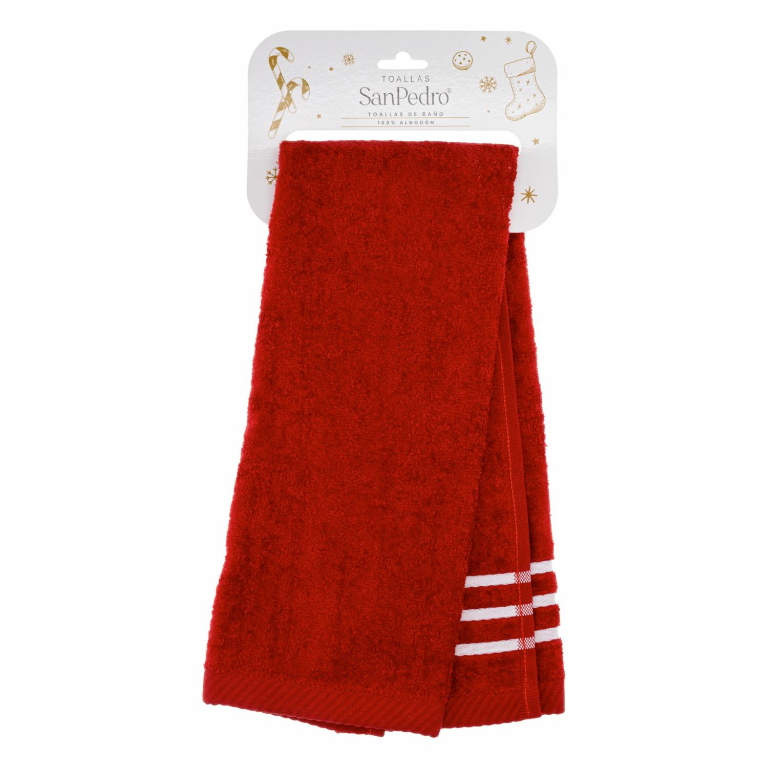 Toalla De Tocador Navideña Rojo Reno RENATTA 70X40 Cm - Imagen 3