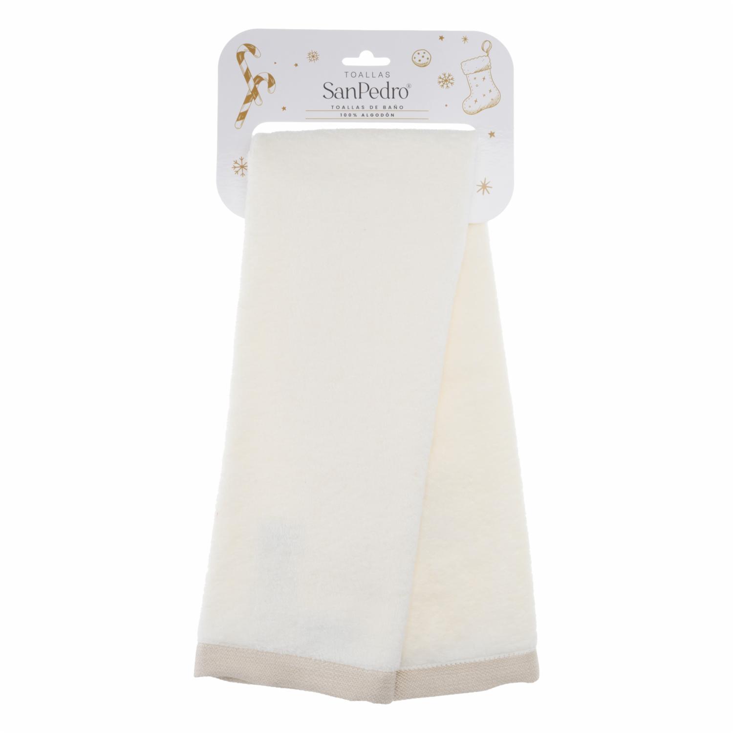 Toalla De Tocador Navideña Blanco Brillante Árbol RENATTA 70X40 Cm - Imagen 3