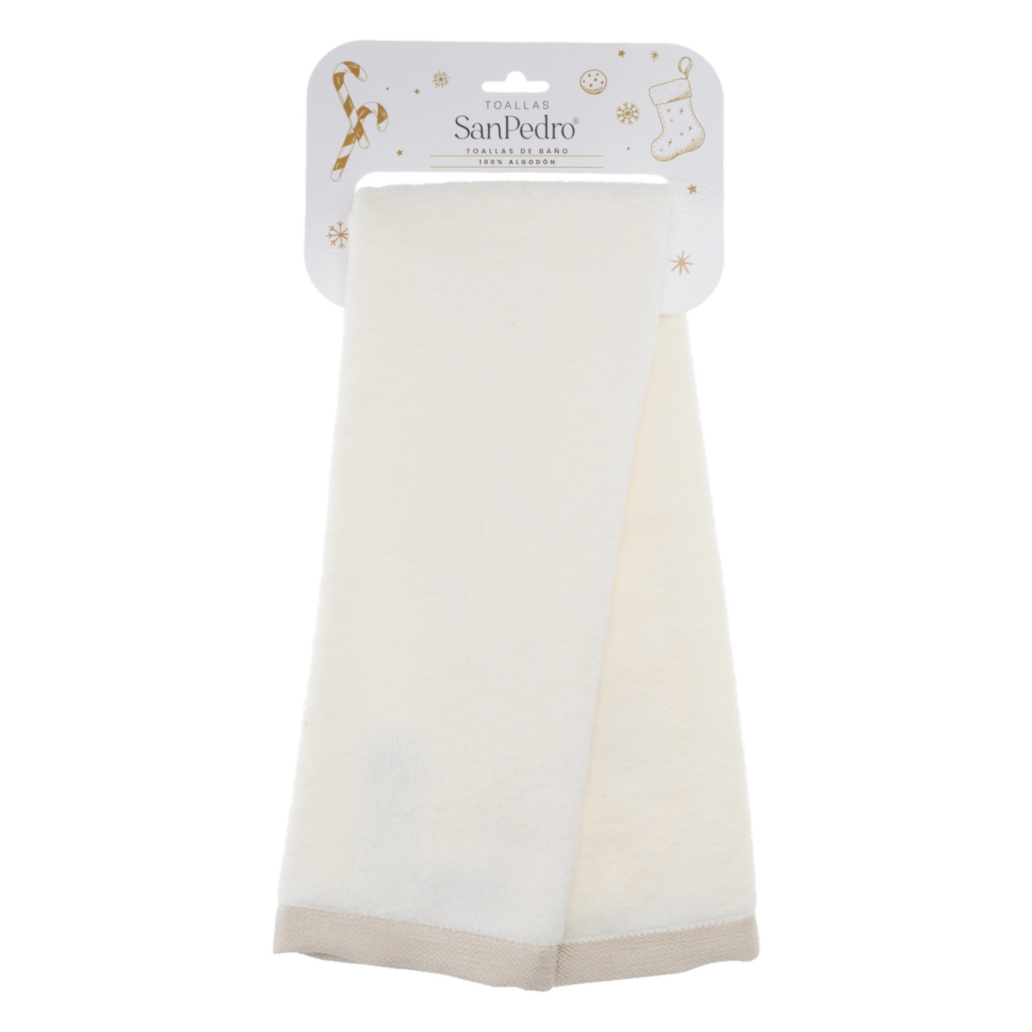 Toalla De Tocador Navideña Blanco Brillante Árbol RENATTA 70X40 Cm - Imagen 4
