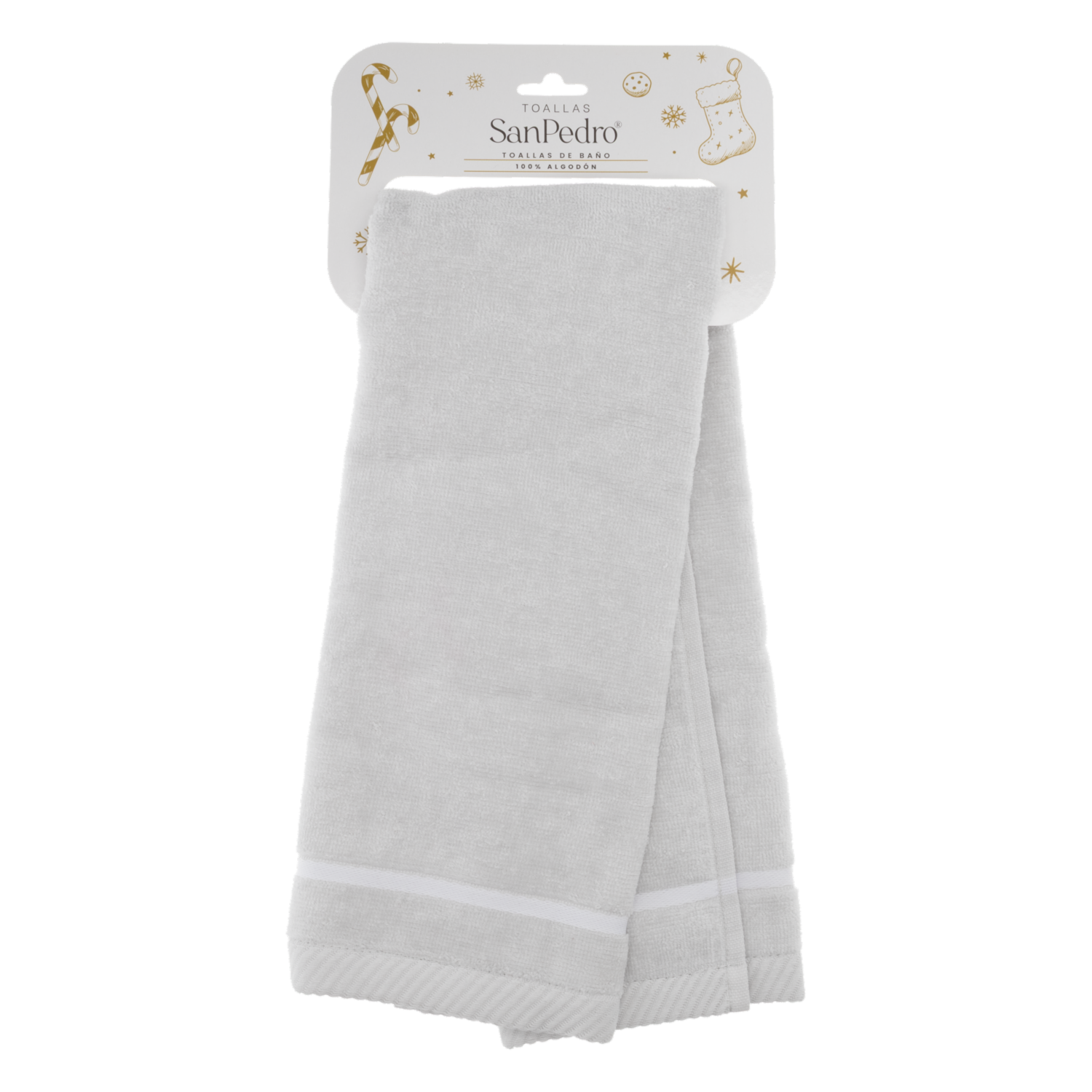 Toalla De Tocador Navideña Gris Glaciar Gnomos RENATTA 70X40 Cm - Imagen 4