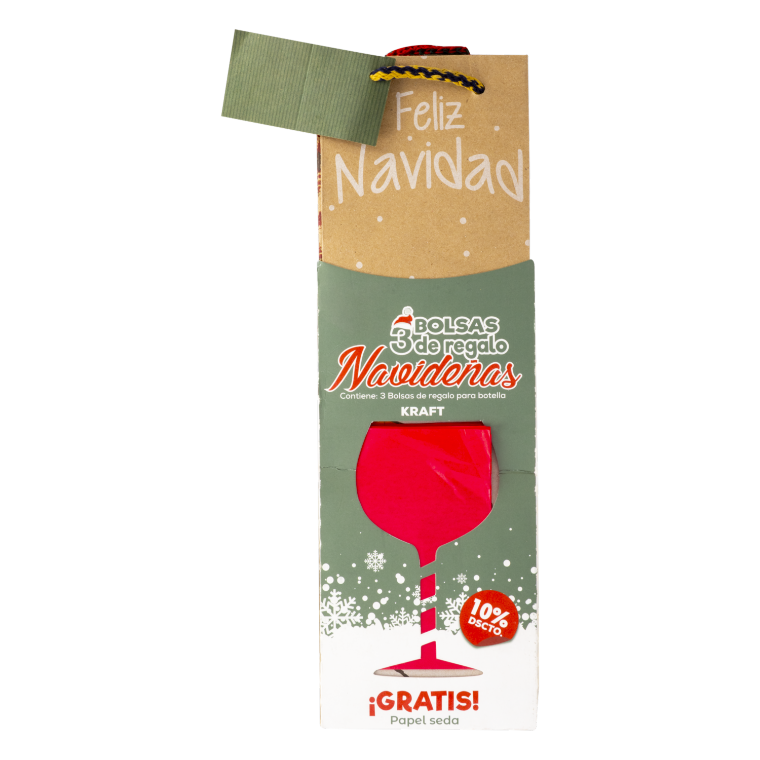 Funda Para Botella Kf Navidad PAPELART X 3 Uds - Imagen 2