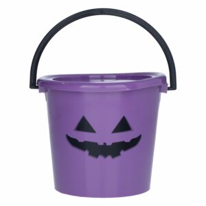 Balde Halloween Lila Con Tapa Naranja PLAPASA 1 Litro