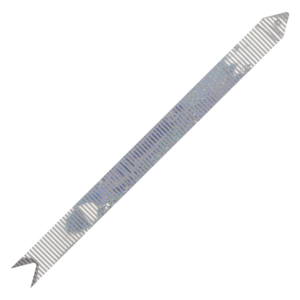 Lazo Mágico Para Regalos Plata Impreso Paralelos Blanco SPLENDOR 42 Cm X 19 Mm