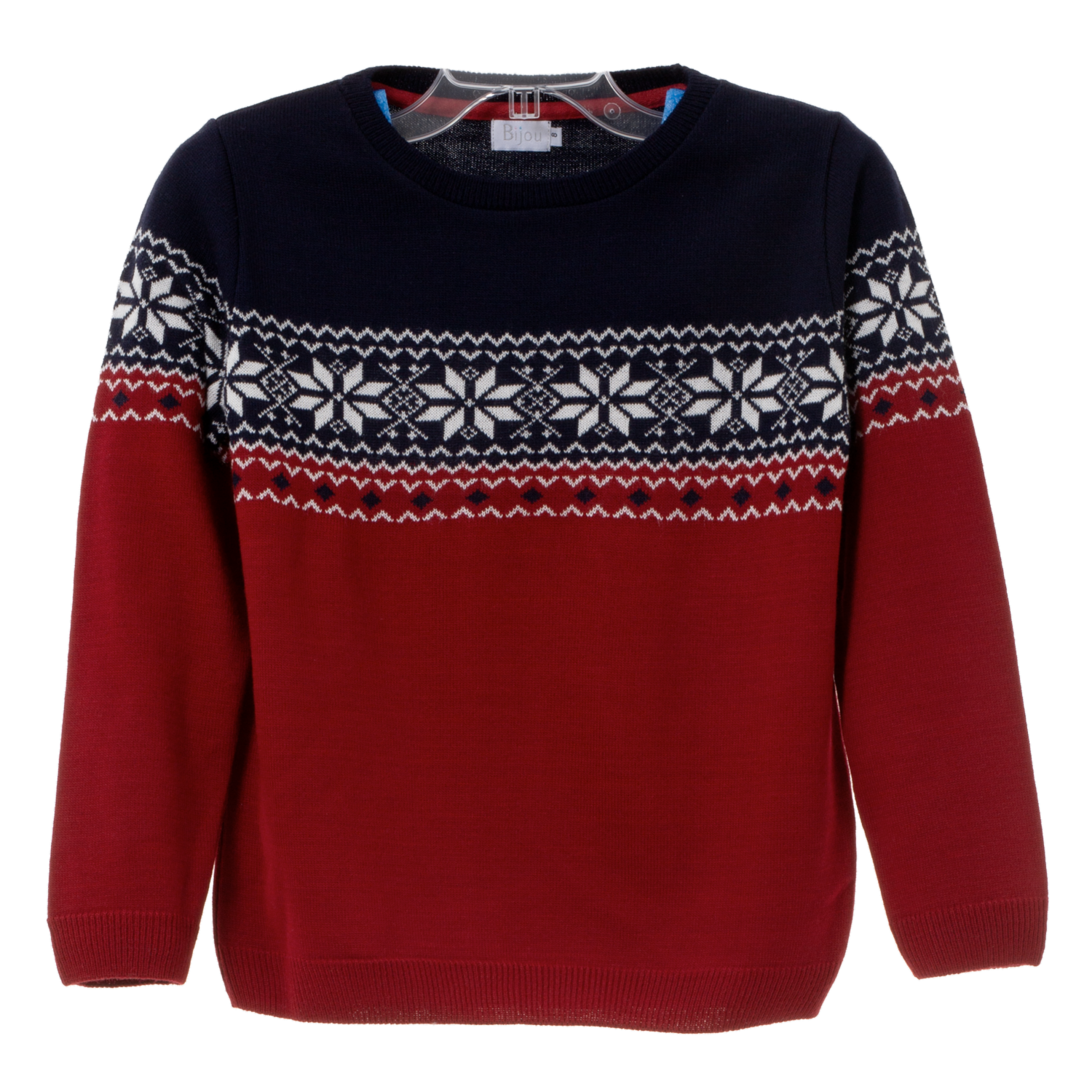 Sweaters Navidad Con Diseño De Copos De Nieve Mangas Largas Cuello Redondo TREND & STYLE - Imagen 4