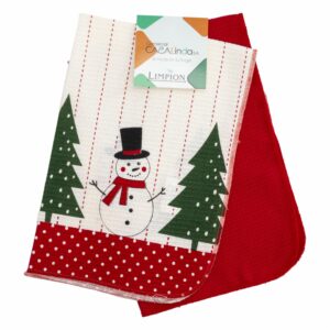 Set Limpiones Navideños Diseño Muñecos CASA LINDA 2 Piezas