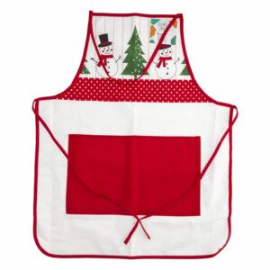Delantal Navideño Diseño Muñecos CASA LINDA 68X55 Cm