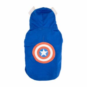 Camiseta Para Mascota Con Capucha Diseño Capitán América MARVEL Talla Pequeño