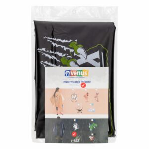 Capa Impermeable Diseño Trex Negro VENUS Talla Pequeño
