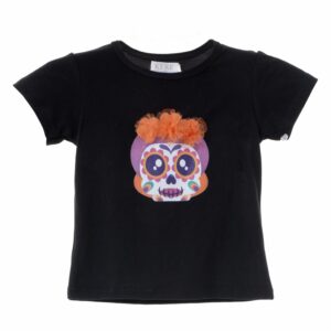 Camiseta Estampada Catrina Manga Corta, Cuello Redondo HALLOWEEN