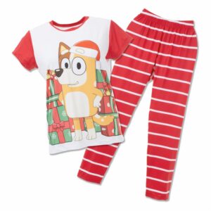 Pijama Navidad 2 Piezas Camiseta Manga Corta Estampada Bluy Y Pantalón BLUEY